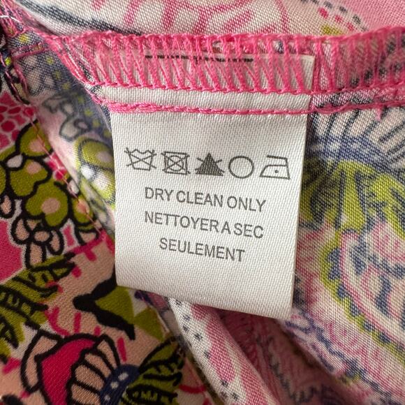 Hale Bob Pink SIlk Floral Paisley Ruffle Double Breasted Romper Size XS NWT - Picture 9 of 10